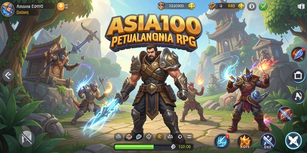 Tangkapan layar gameplay ASIA100 menampilkan petualangan epik di dunia RPG.