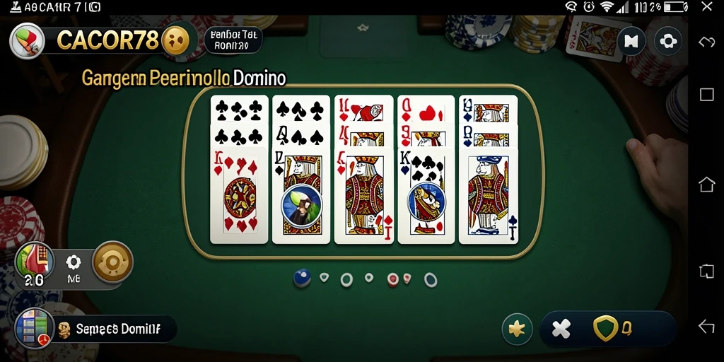 Screenshot gameplay Domino CACOR78 yang mengasyikkan dan kompetitif.