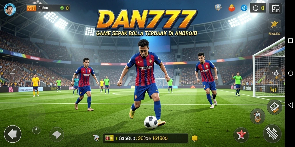 Tampilan gameplay yang mengesankan dari DAN777, penuh aksion sepak bola.