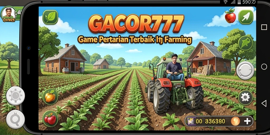 Screenshot utama GACOR777 menampilkan aksi bertani yang seru di ladang.