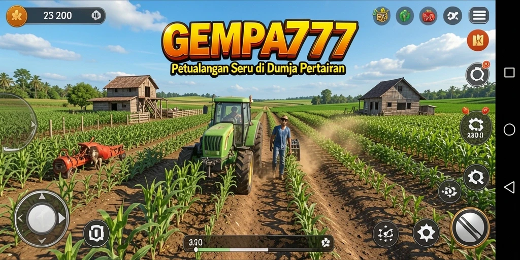 Tangkapan layar gameplay menunjukkan aktivitas pertanian yang beragam dan interaktif.
