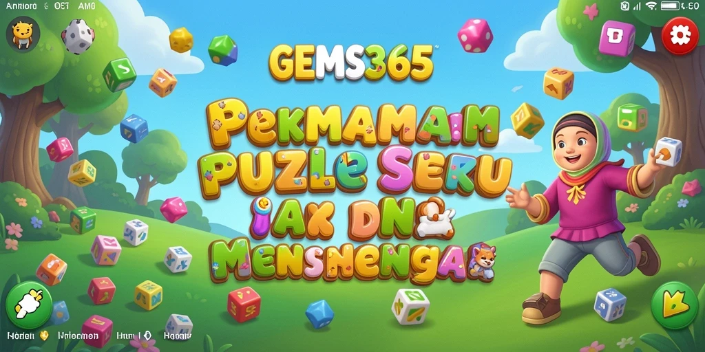 Tampilan gameplay seru GEMS365 dengan berbagai tantangan Puzzle.