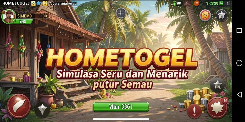 Tampilan gameplay HOMETOGEL yang menarik dan interaktif.