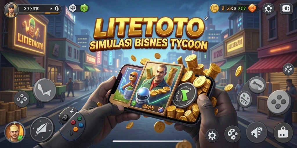 Screenshot gameplay LITETOTO menampilkan pengalaman mendalam dalam simulasi bisnis Tycoon.