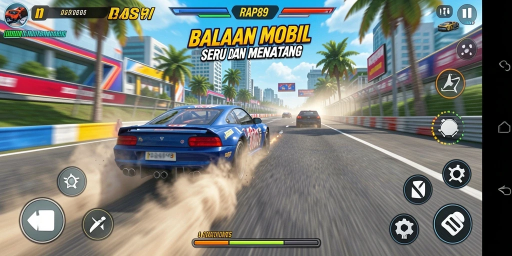 Gameplay seru balapan mobil di RAP89 dengan grafik menawan.