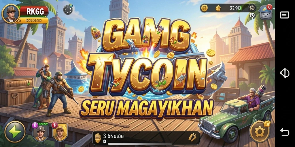 Tampilan gameplay RKGG menampilkan momen seru dalam mengelola bisnis Tycoon.