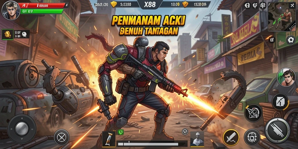 Gameplay mendebarkan dari X88 dengan grafis menakjubkan dan aksi intens.